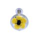 Yellow Flower Engraved Glass Dresser Knobs